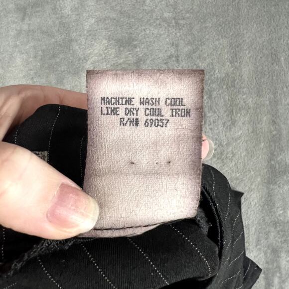 VTG Y2K Paris Blues Pants Womens 3 Low Rise Pinstripe Bootcut Dark Academia Alt - Picture 6 of 11